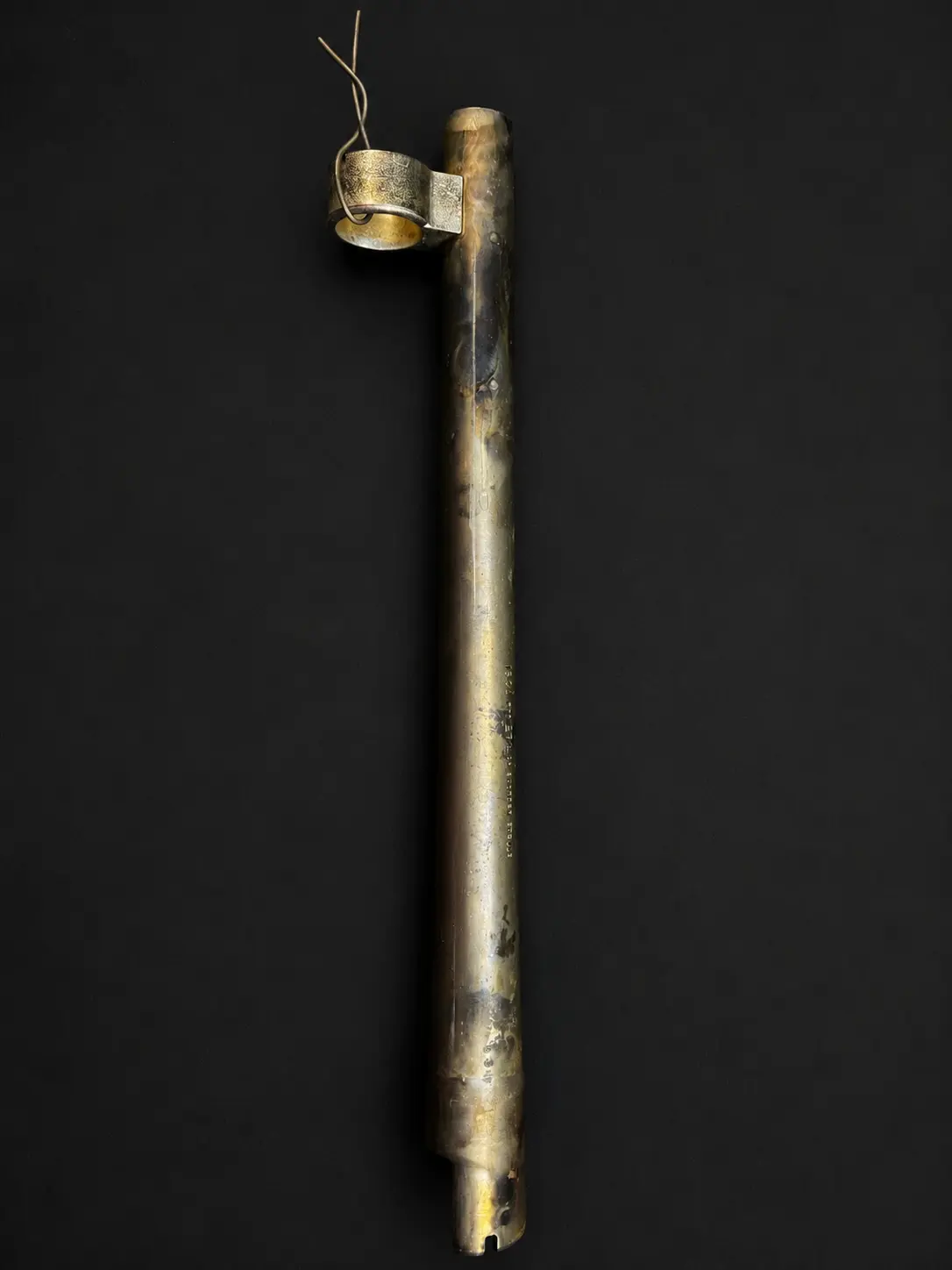 Firearm barrel stripped of its previous finish before abrasive blasting